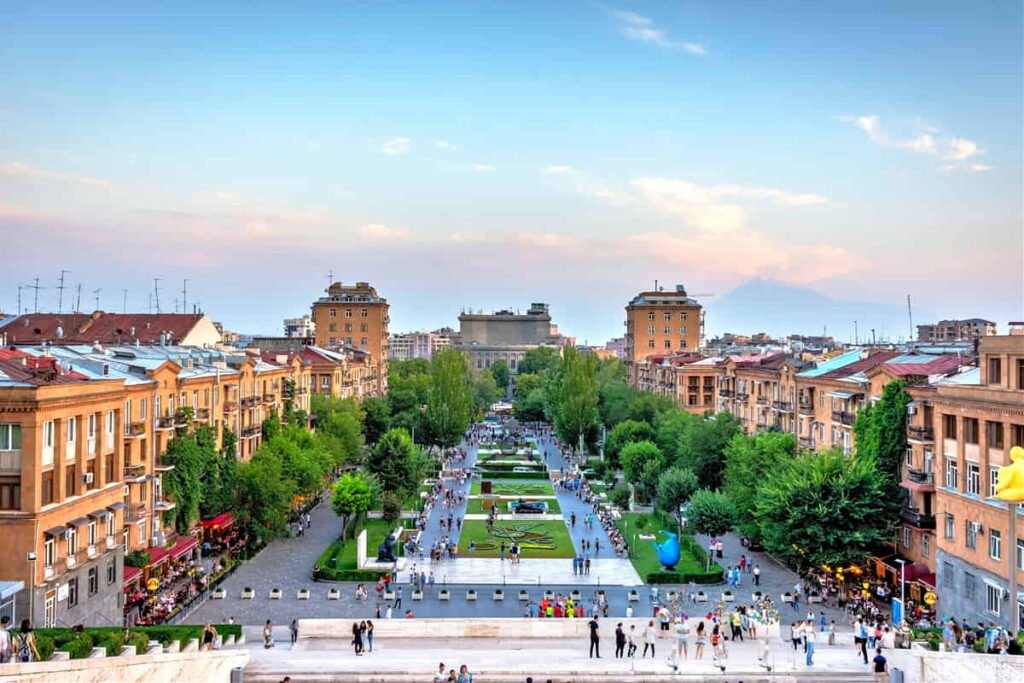 view of Yerevan city center with Cascade complex