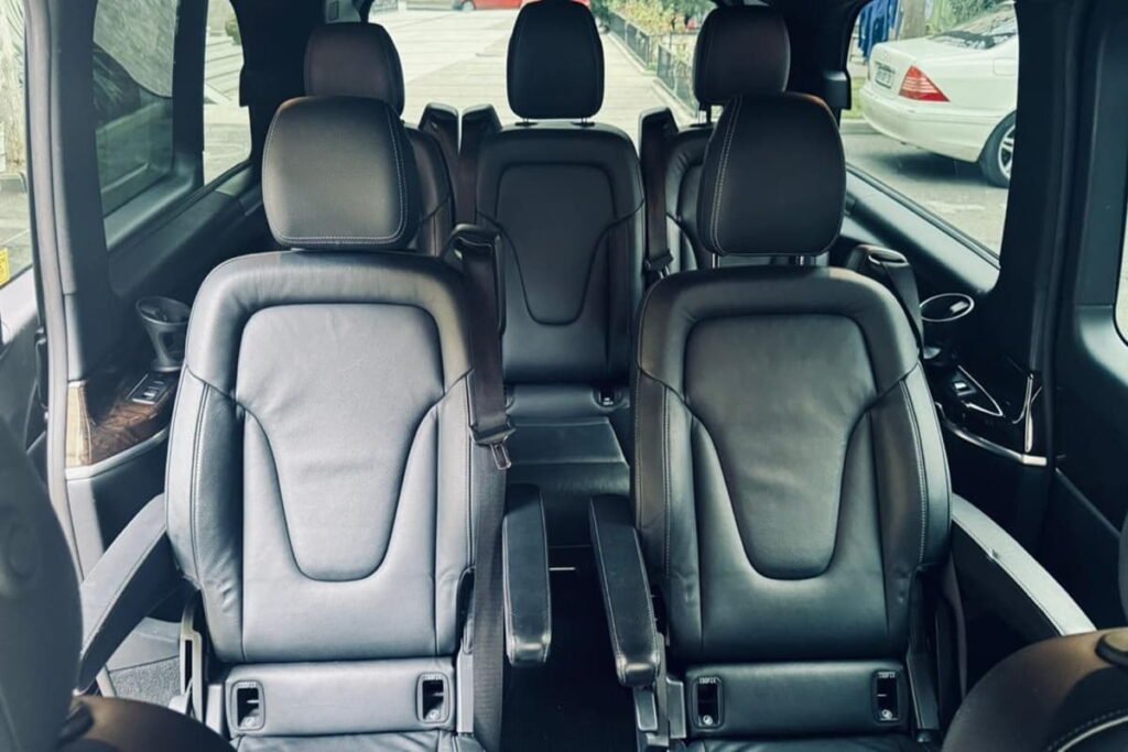 Minivan interior for comfortable rental in Tbilisi with spacious seating